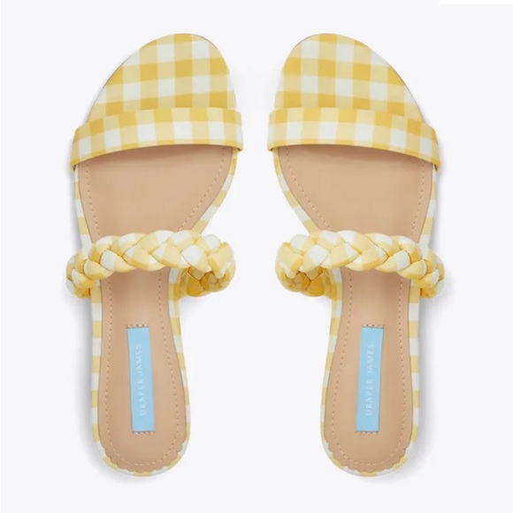 Draper James Shoes - New Draper James Braided Ellie Sandals Yellow Gingham in size 8.5